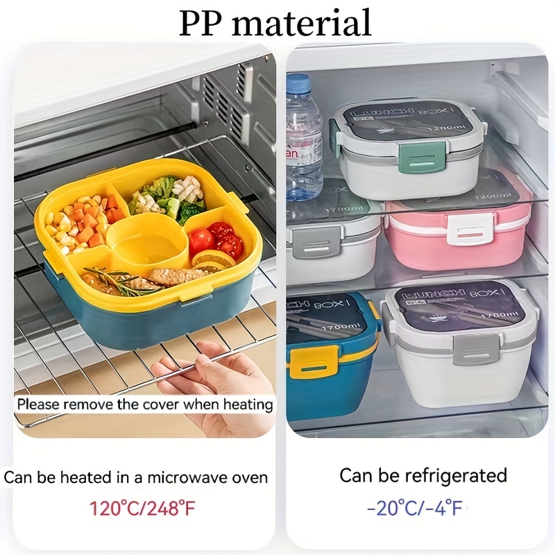 1700ml Bento Lunch Box Heat-resistance Food Box Microwave Oven