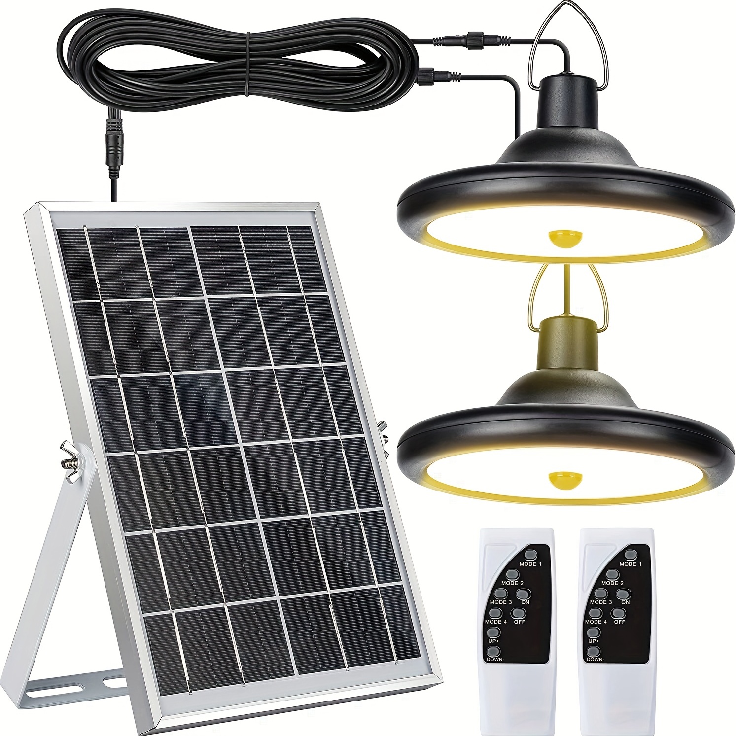 Luz Colgante Solar Interior O Exterior, Luz De Pared Solar De Doble Cabeza,  Lámpara Solar Impermeable Ip65 Para Jardín, Patio, Paisaje, Control Remoto  De Encendido/apagado Automático, Mode de Mujer