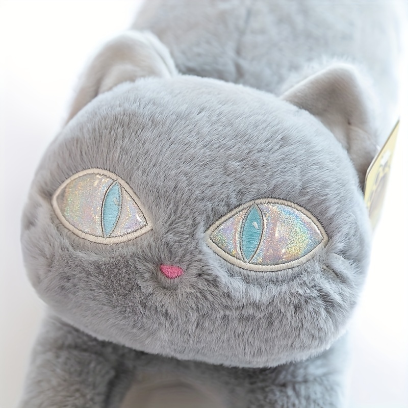 Peluche chat gris oreiller • Ma Peluche