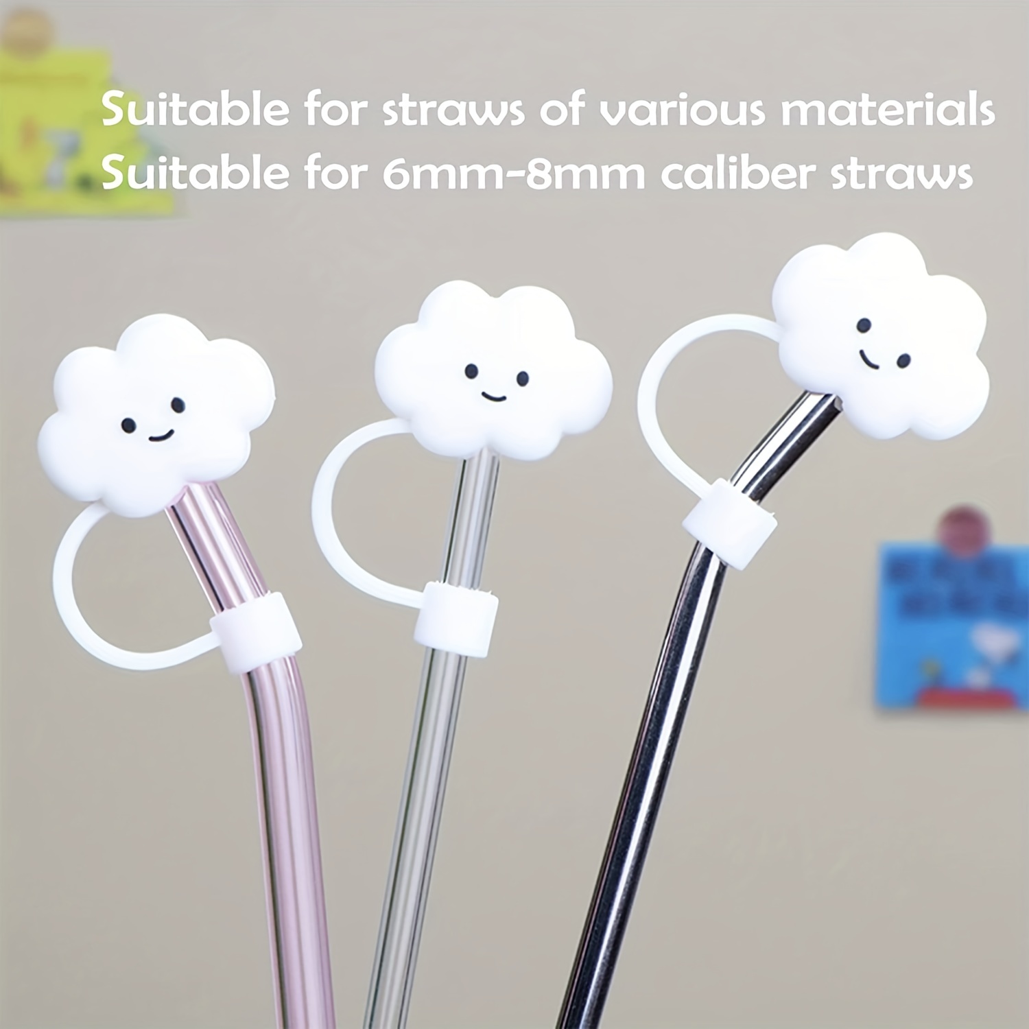 Cloud Straw - Straw Head Reusable Drinking Straw , Silicone Straw Stoppers  Reusable Cloud Straw Protectors - Temu