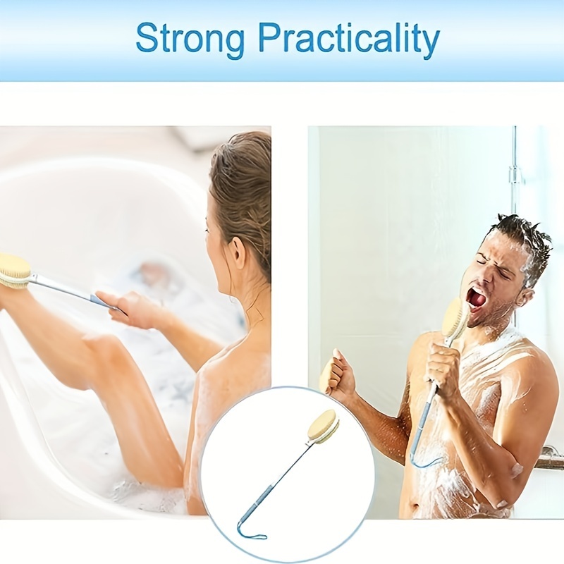1pc Long Handled Body Scrubber 19 6 Inch Double Sided Long Handled Shower  Brush Shower Exfoliators For Men And Women Bathroom Accessories - Home &  Kitchen - Temu