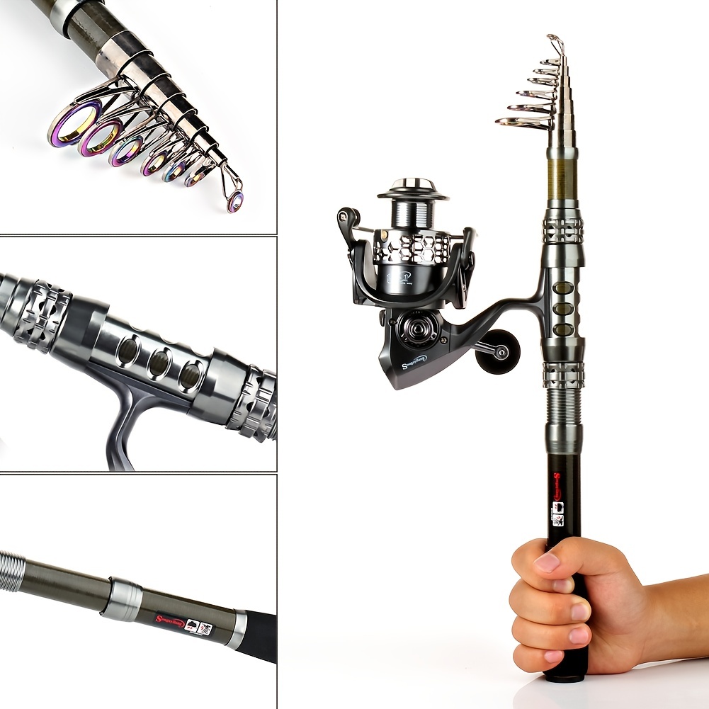 Fishing Rod Kit Fishing Rod Kit Carbon Fiber Telescopic Fishing Pole and  Reel Combo Adult Fishing Pole Kit for Saltwater Freshwater Fishing Pole  (Size