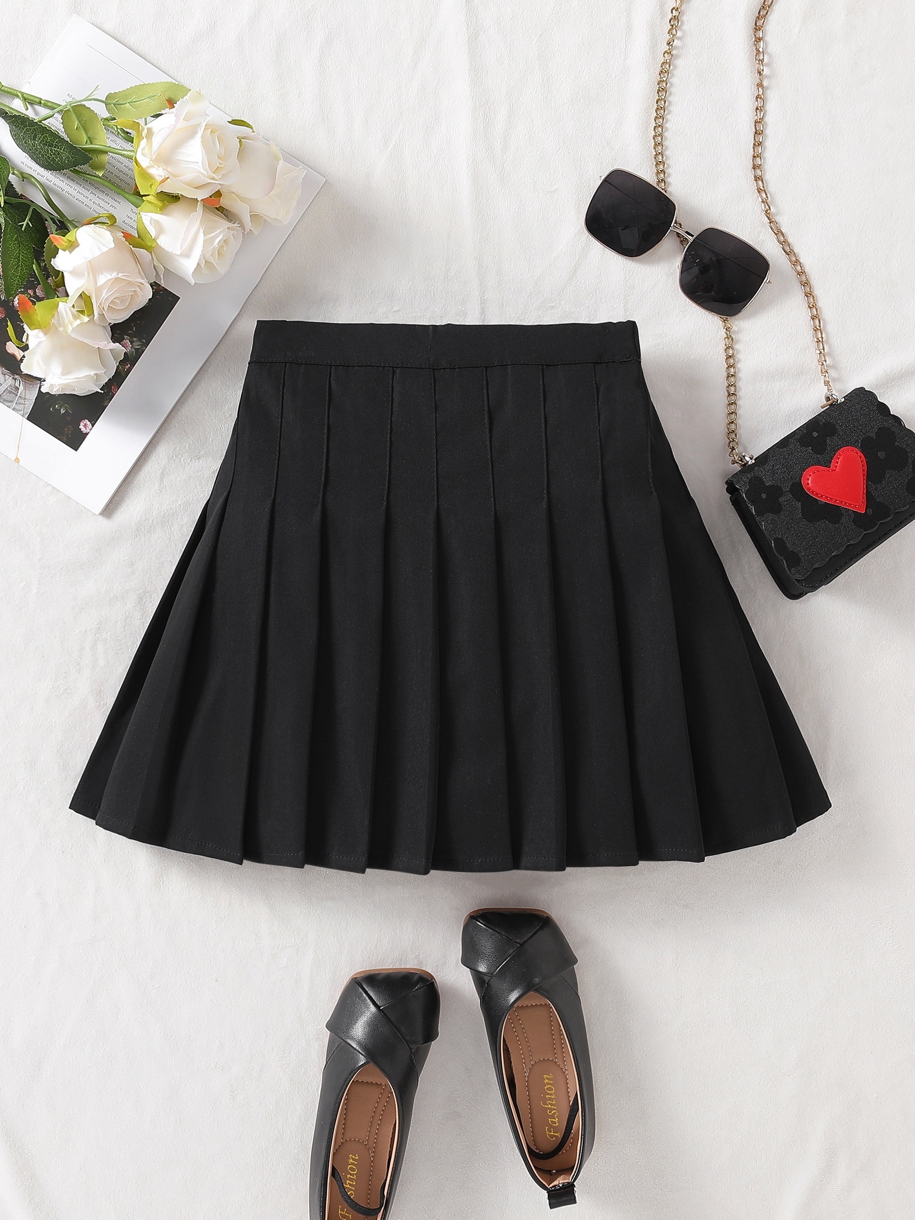 1-8Y Toddler Baby Girls A-line Pleated Mini Skirts Fashion Kids Clothes  Streetwear Preppy Style