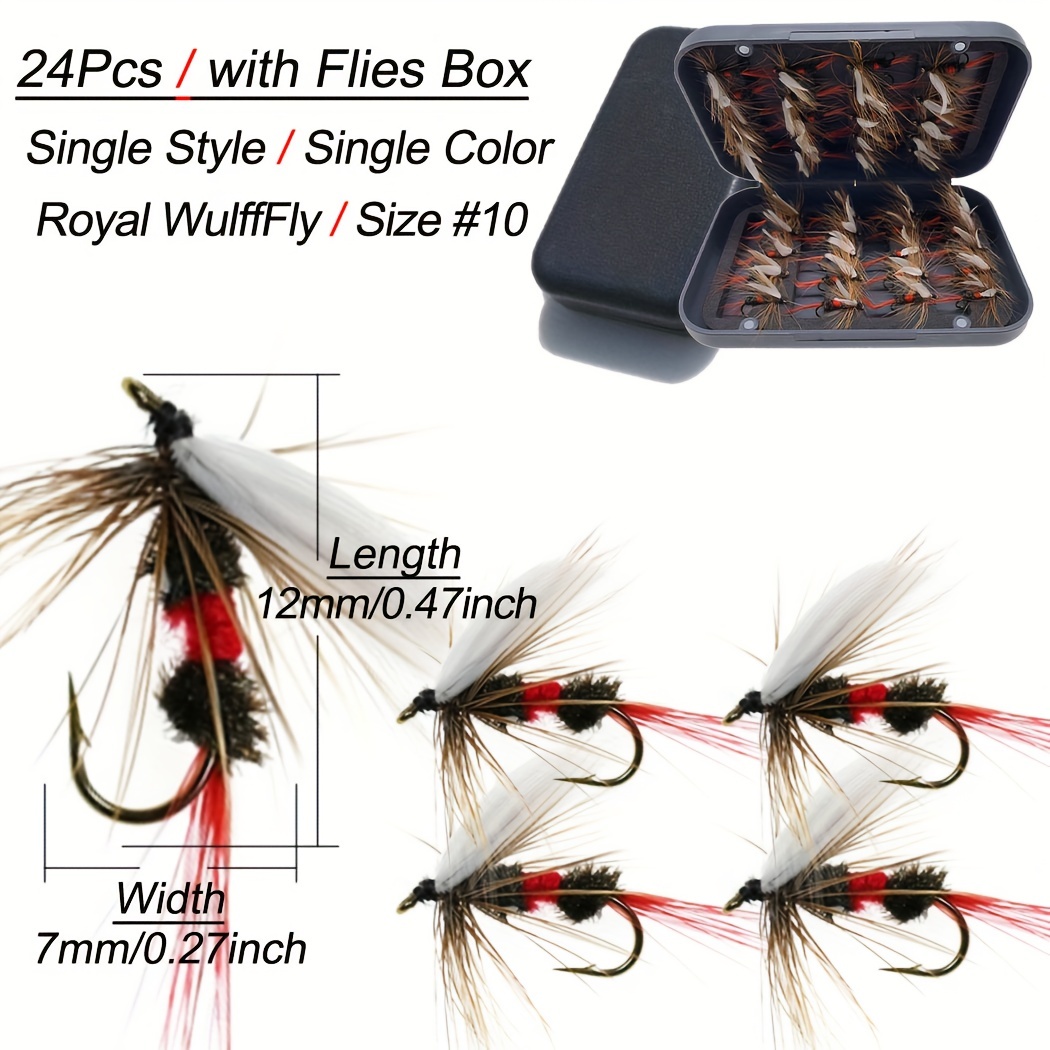 64PCS Dry Wet Flies Nymph Fishing Bait Case Salmon Trout Fishing Fly Lures  Baits
