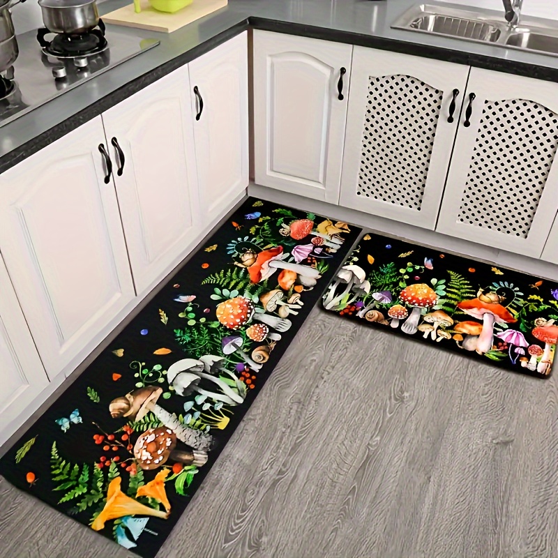 Pauwer Juego de alfombras de cocina de 3 piezas con corredor de granja,  impermeable, antideslizante, lavable, acolchado, tapete para pasillo,  cocina
