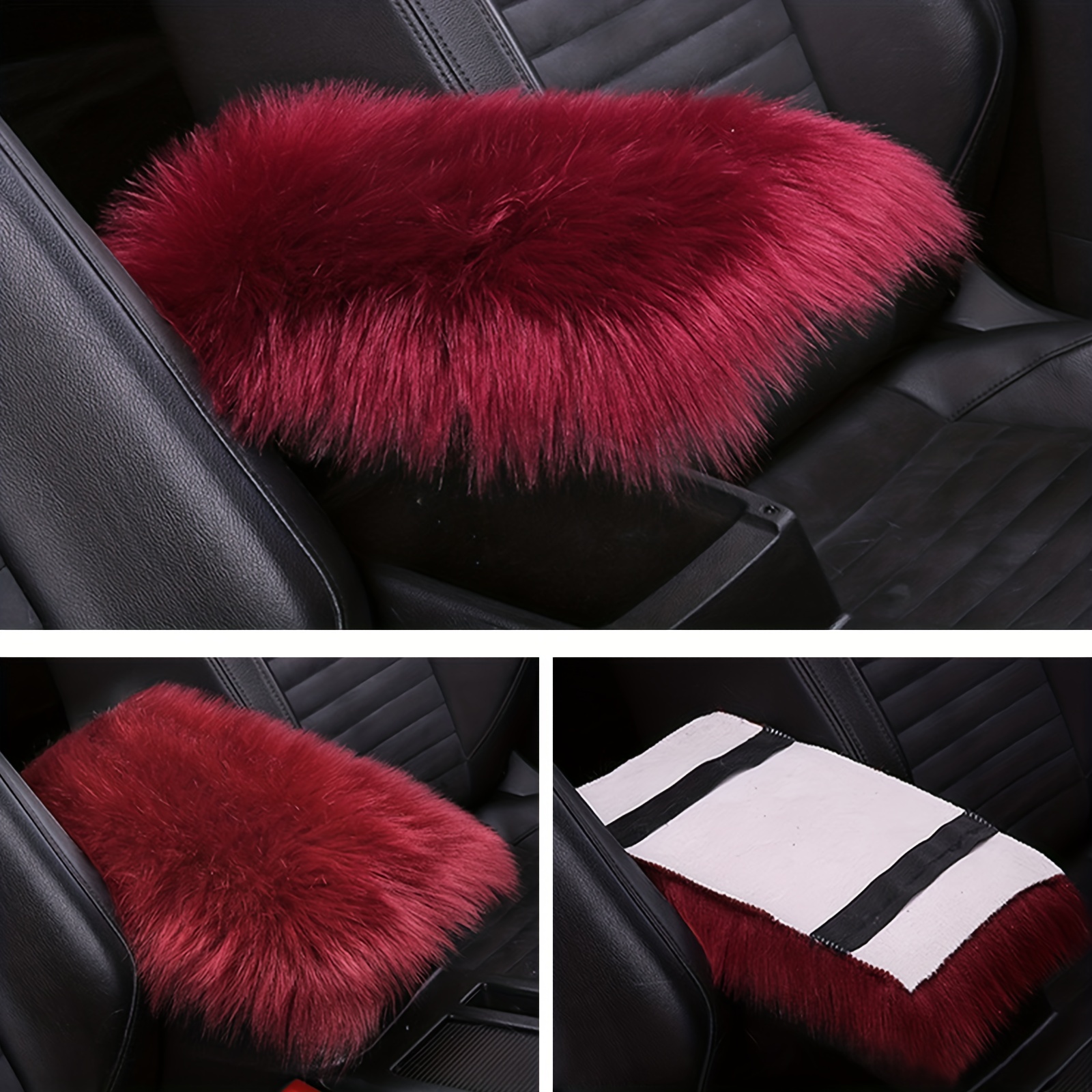 Car Center Console Cover Universal Winter Plush Fur Auto - Temu