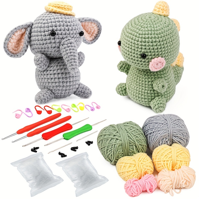 2pzas/ Kit Crochet/ganchillo Paquete Inicial Elefante - Temu Chile