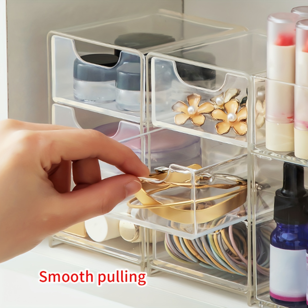 Multifunctional Three layer Cosmetics Storage Rack Drawer - Temu