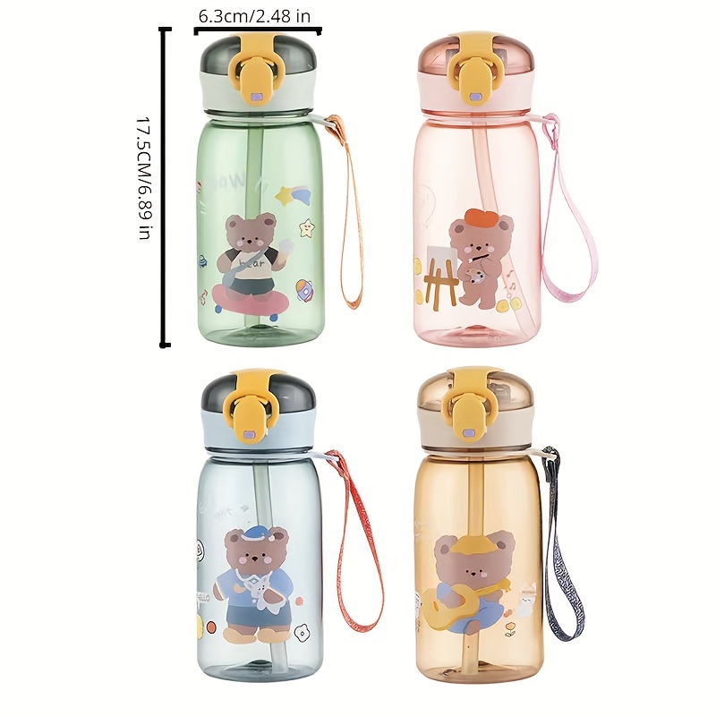 New Kawaii Bear Thermos Water Bottle For Kids Girls Large Capacity Sport  Tumbler With Straw Stainless Steel Vacuum Flask Bottles
