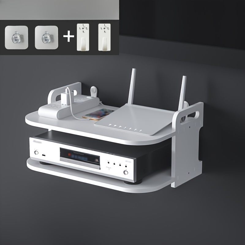 Caja de almacenamiento de enrutador WiFi, soporte de enrutador WiFi,  soporte de montaje en pared, soporte de estante para accesorios de TV,  enrutador