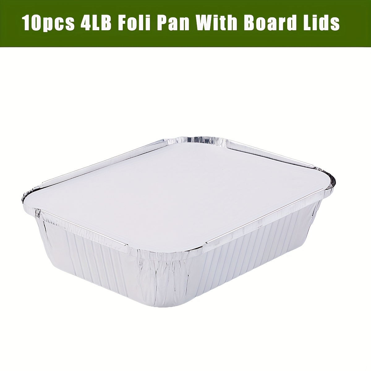Heavy Duty Disposable Aluminum Oblong Foil Pans With Lid Covers
