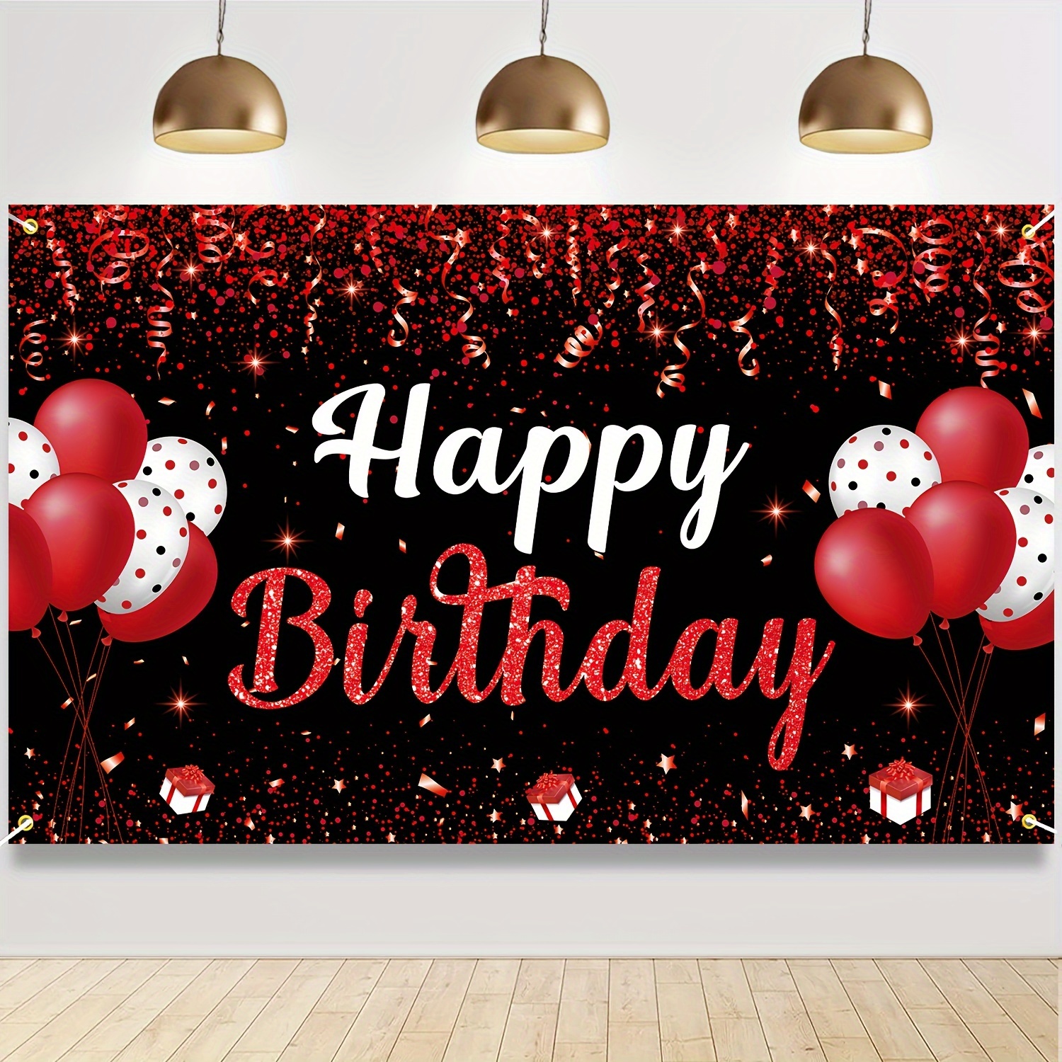 Birthday Decorations Red and Black for Men Women, Happy Birthday