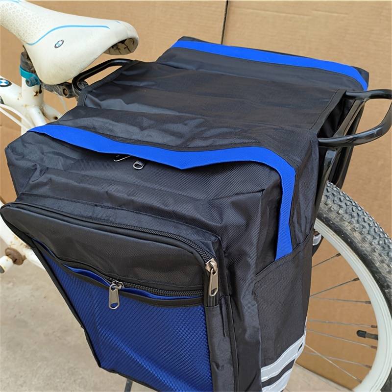 Bolsa de alforja doble para bicicleta, bolsa de maletero de bicicleta  impermeable de 30 L, bolsa de alforja para bicicleta con borde reflectante,  para