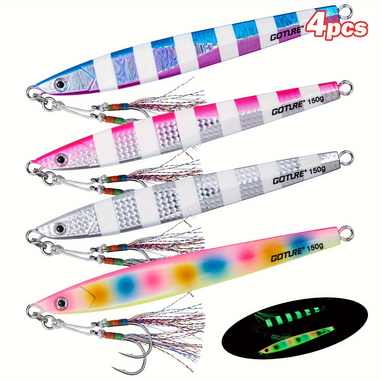 Saltwater Jigs Fishing Lures, Vertical Jig Speed Lead Jig Saltwater with  Assist Hook, Glow Stick Lead Jig for Tuna Salmon, Jig Lure 100g 150g 200g -  China Fishing Lure and Fishing Tackle