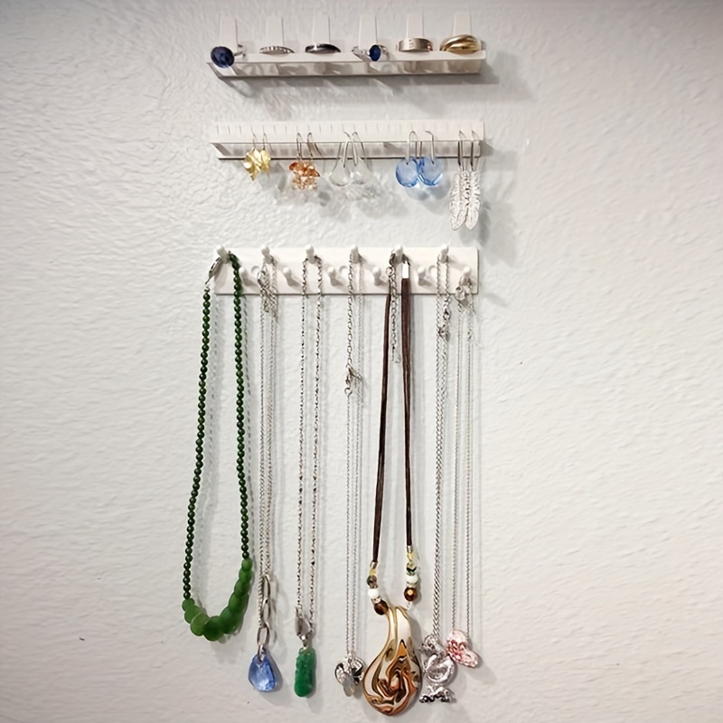 9Pcs/Set Adhesive Jewelry Hooks, Wall Mounted Storage Display Hooks For  Necklace And Accessories