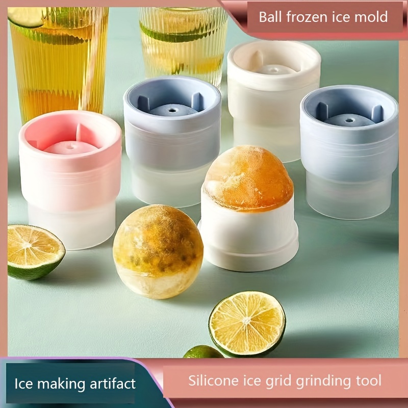 1pc Ice Ball Maker, Silicone Freeze And Press Mold For Round