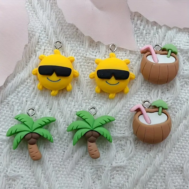 Summer Sun Coconut Resin Charms For Jewelry Making - Temu