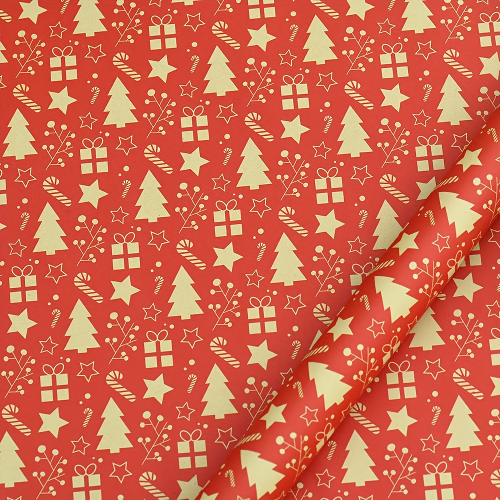Christmas Wrapping Paper Brown Kraft Paper With Red - Temu
