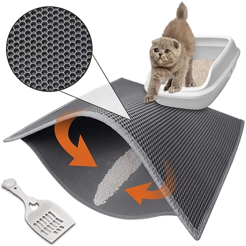 

Cat Litter Mat, Eva Double Layer Cat Litter Trapping Mat, Non-slip Washable Cat Cleaning Mat For Pet Toilet Kennel Litter Box