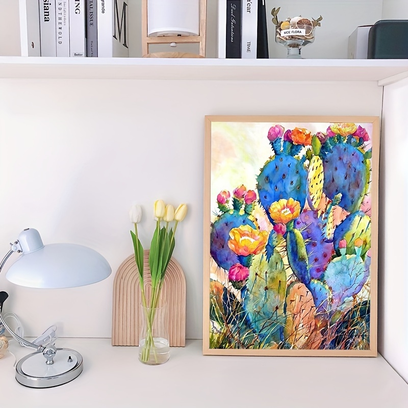 PINTURA CON DIAMANTES PARA NIÑOS CACTUS 20 CM REDONDO CON MARCO – Mi Arte  Ocio Consentido