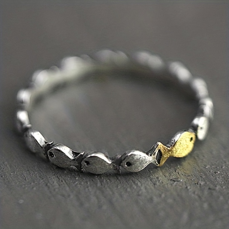 Small Fish Adjustable Open Finger Ring, Women's Accessory