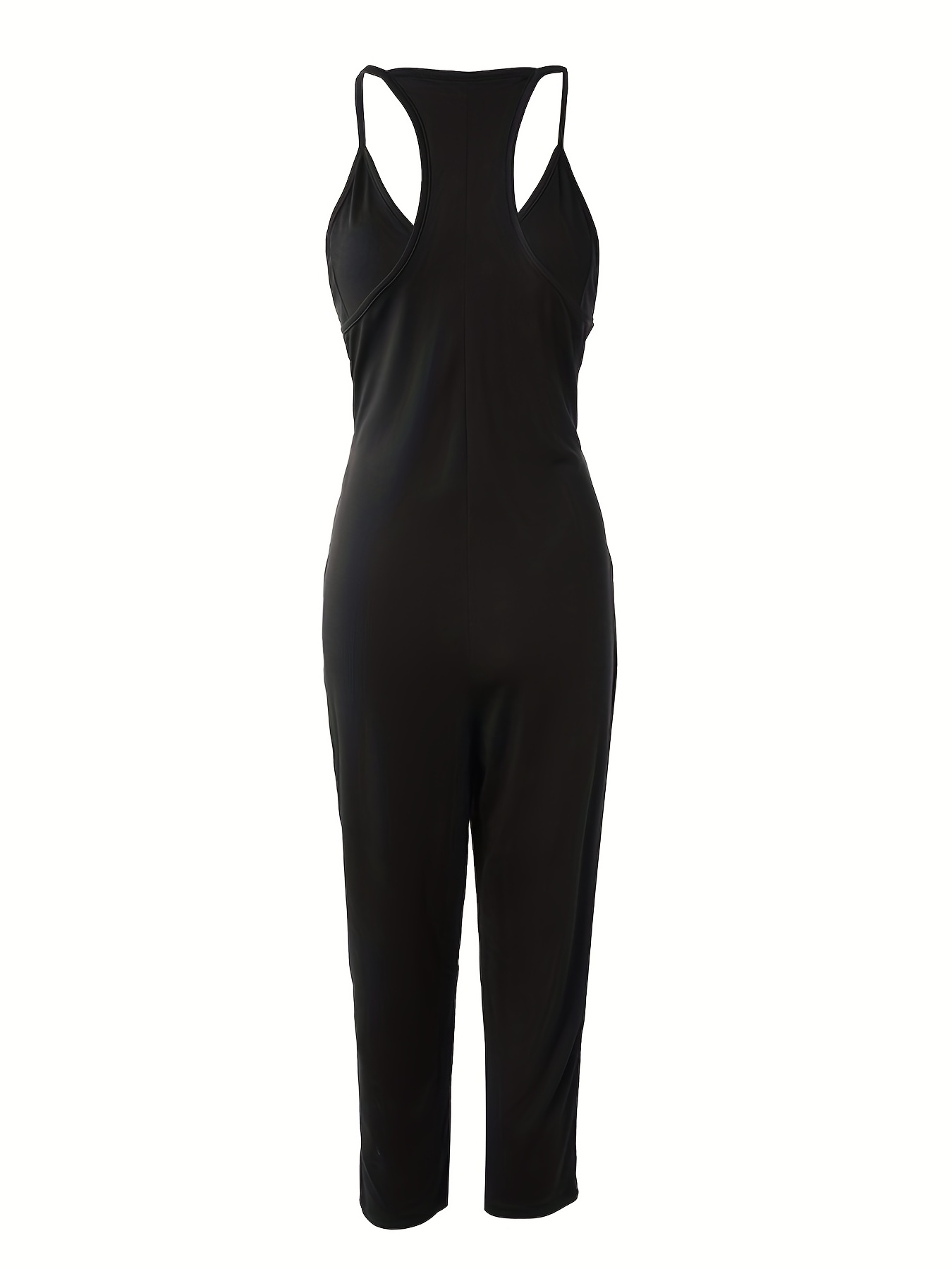 Spaghetti Solid Jumpsuit Casual Sleeveless Versatile Jumpsuit