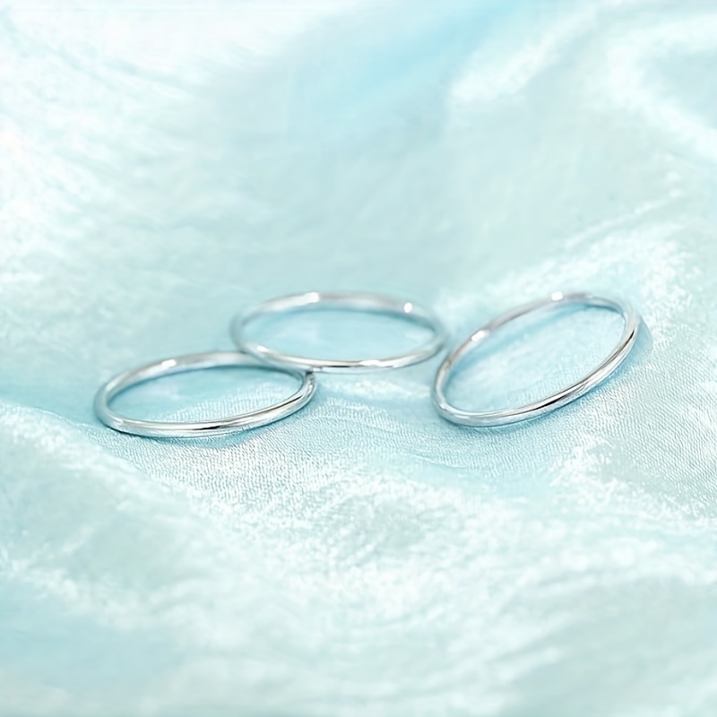 3pcs Women's Stainless Steel Stacking Rings Set, Minimalist