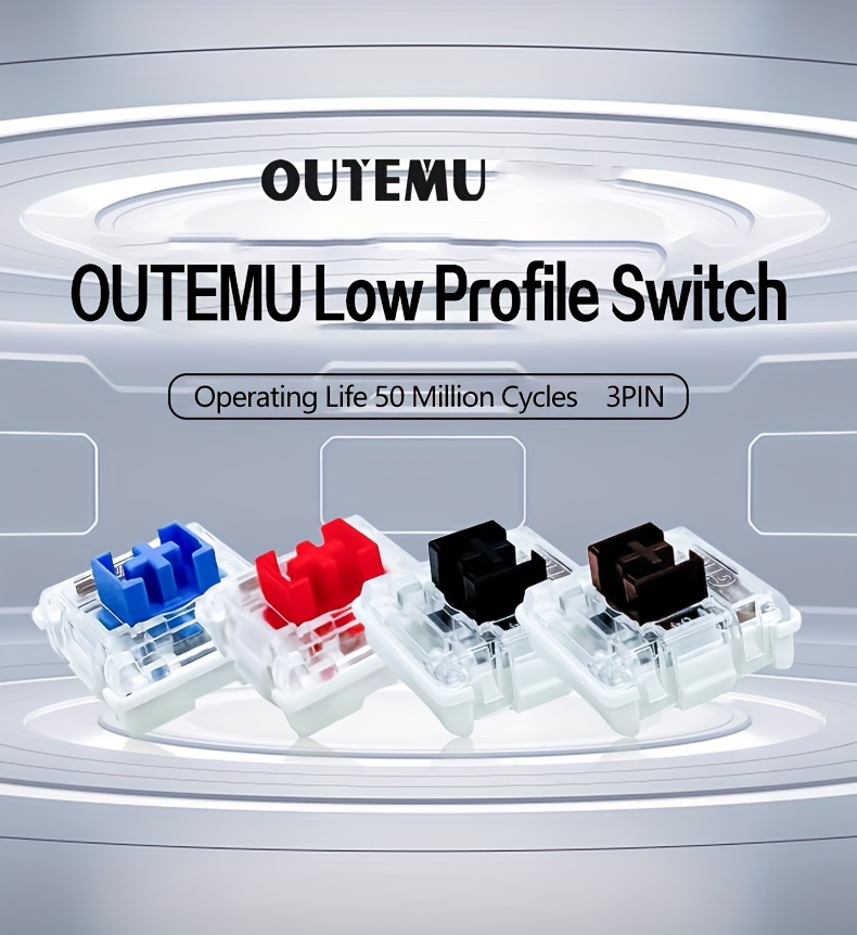 outemu otm gtmx low profile switches in black red blue brown