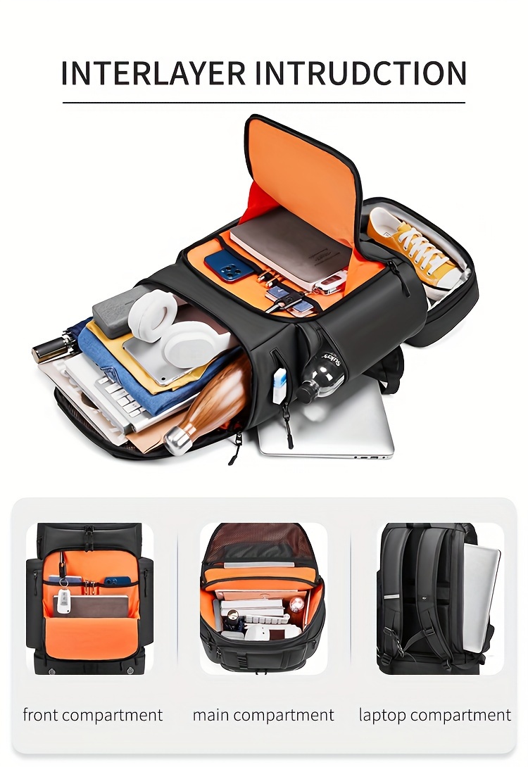 Casual Travel Hiking Backpack Shoe Compartment Large Temu