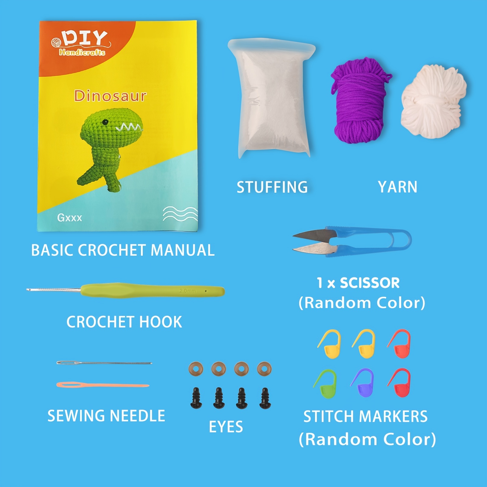 Beginner Crochet Kit cute Dinosaur crochet Kit For Beginners - Temu