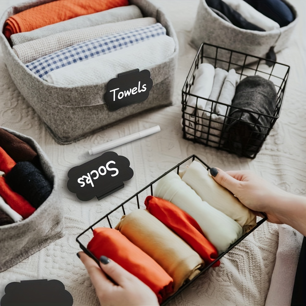 8pcs Storage Bin Basket Labels Chalkboard with Markers