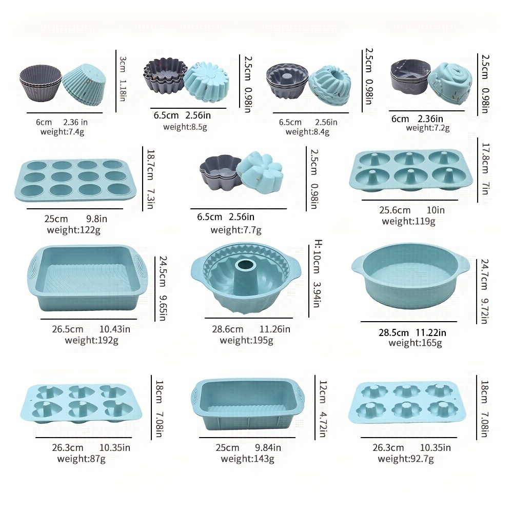 Baocuan Paquete de 3 moldes de silicona para pan y juego de 3 colores  antiadherentes para hornear, molde de fácil liberación y horneado para  pasteles