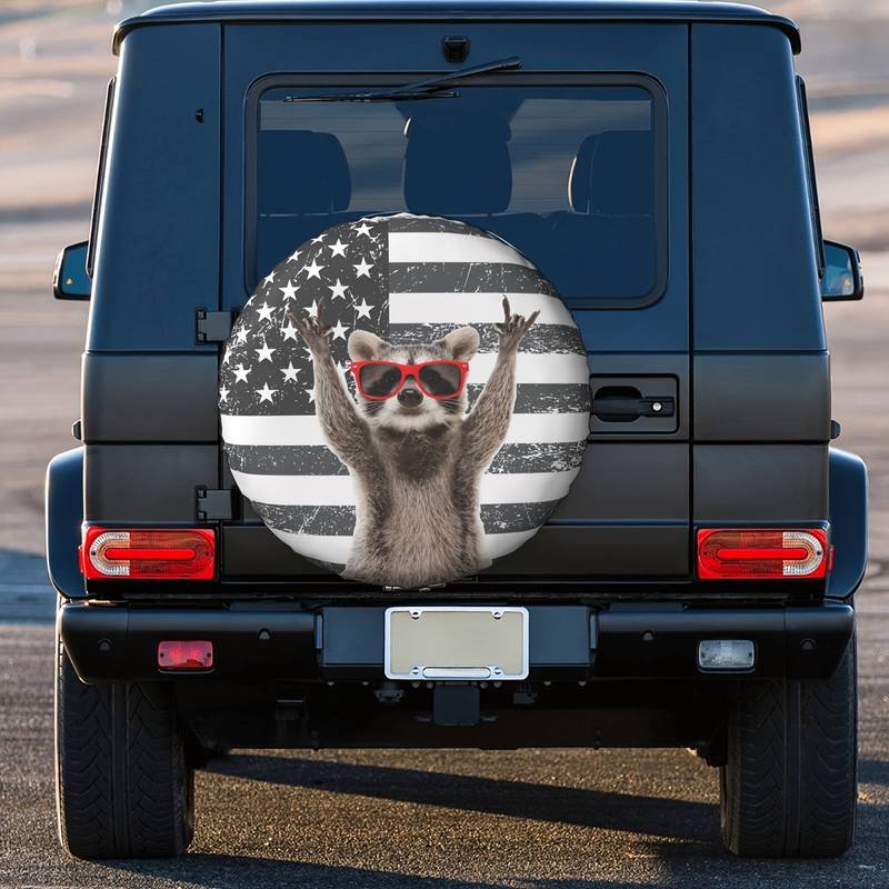 35x12.5R18 35x12.5R20 Black Spare Tire Cover American Flag XXXL For SUV Truck
