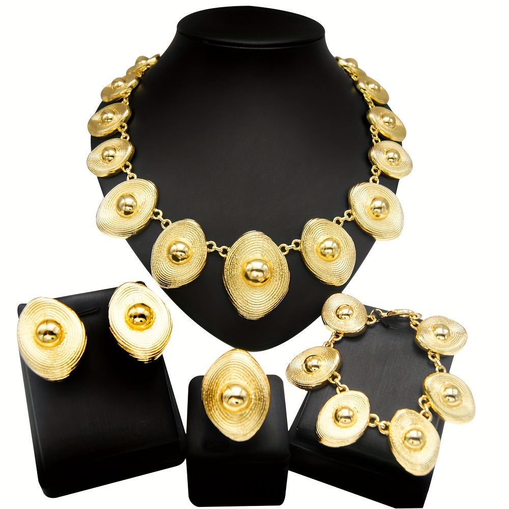 Fashion Italian Golden Jewelry Set Bold Shell Shape Necklace