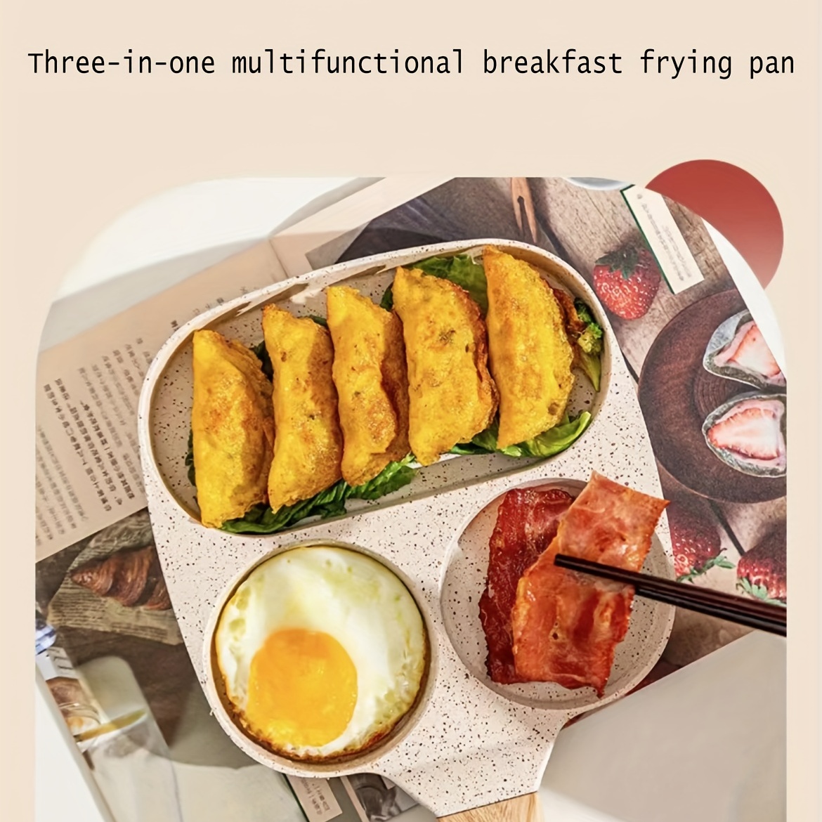 Medical Stone Breakfast Pan,Nonstick 4 Section Frying Pan And Egg Frying  Pan 4-Cup, Divided Frying Grill Pan for Egg, Bacon and Burgers, Suitable  for