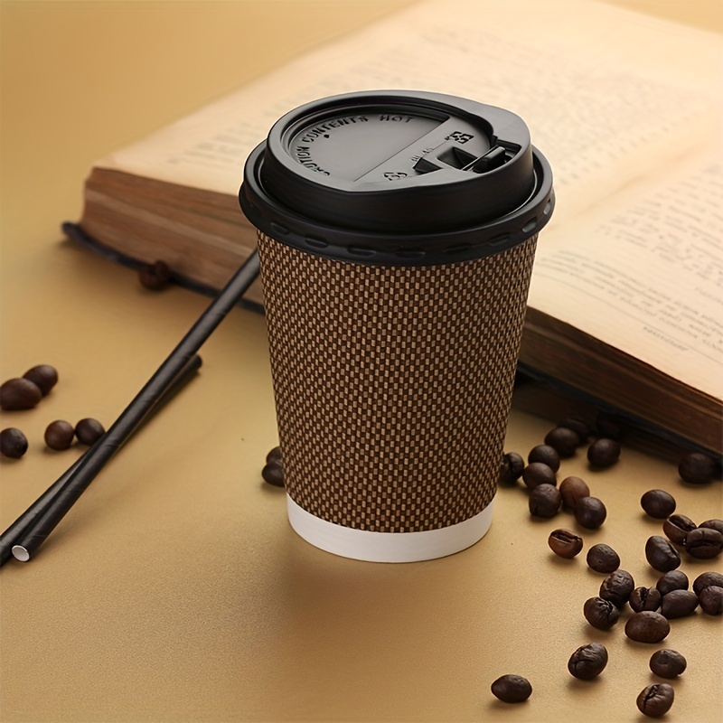 Insulated Disposable Coffee Cups Hot Paper Cups Corrugated Ripple Hot  Beverage Cups For Tea Hot Chocolate Travel To Go Cup Coffee Bar Essentials  - Temu