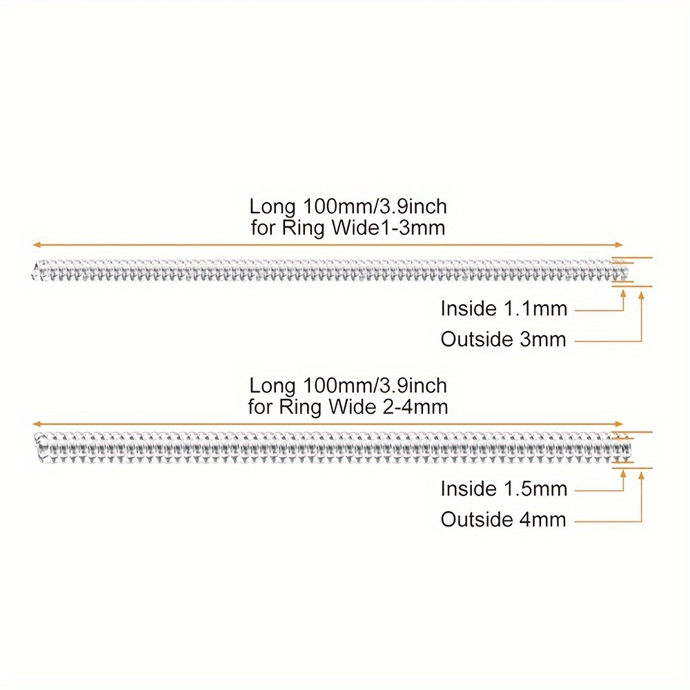 Invisible Ring Size Adjusting Rope 4 Different Sizes Elastic Ring Adjuster  For Loose Rings Fits Men Women Transparent Ring Gauge