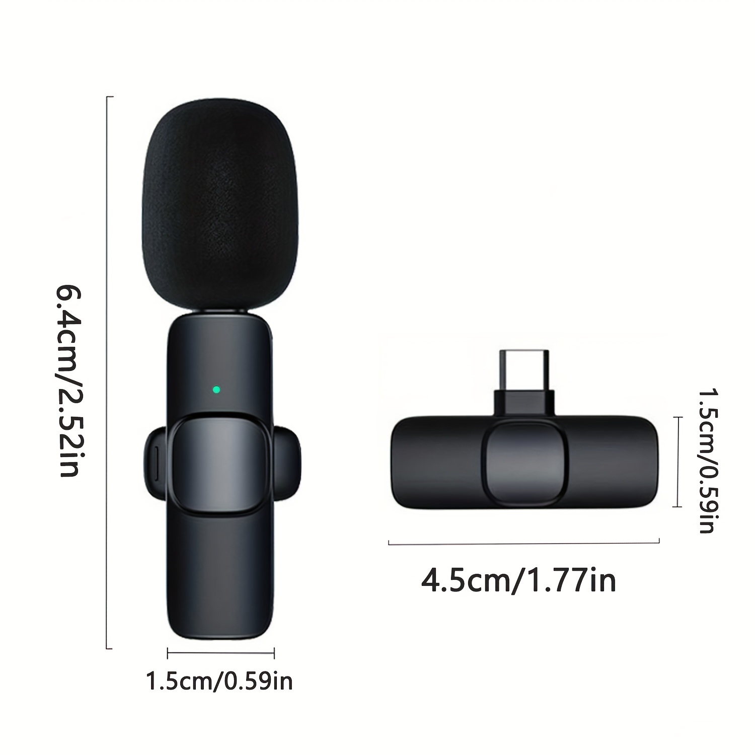  Wireless Lavalier Microphone for Type-C Phone, Plug
