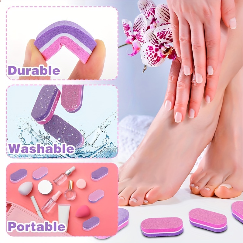 80pcs Mini Nail Buffers, 100/180 Grit Sponge Files for Acrylic Nails
