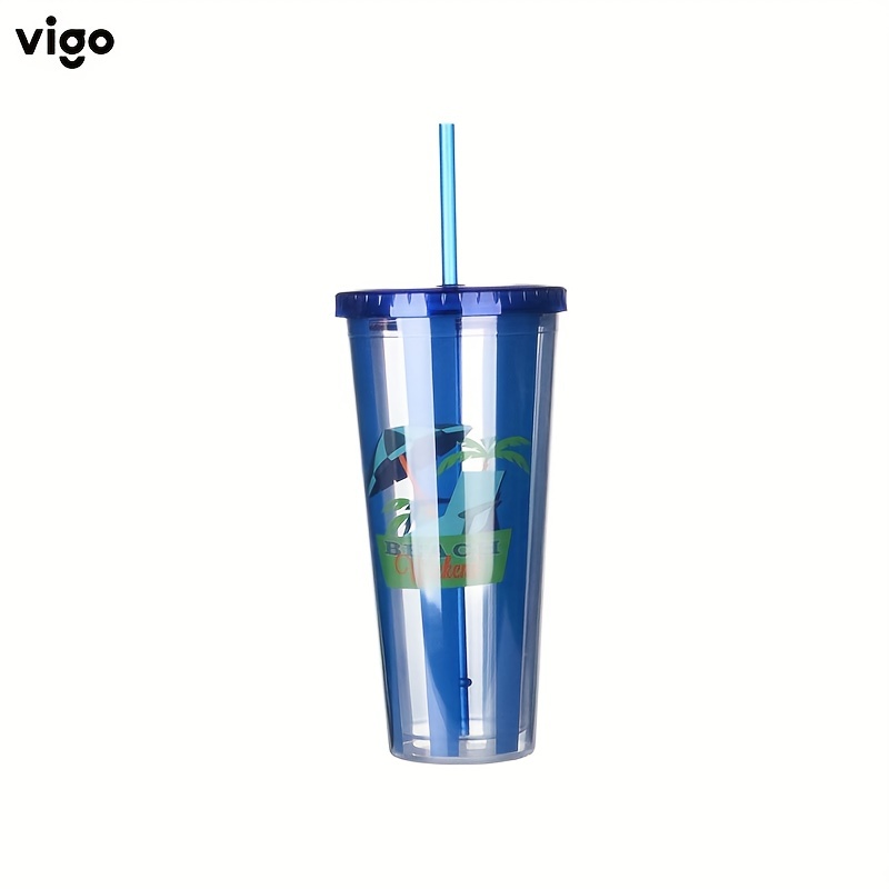 Studded Tumbler With Lid And Straw Double Wall Plastic Water - Temu