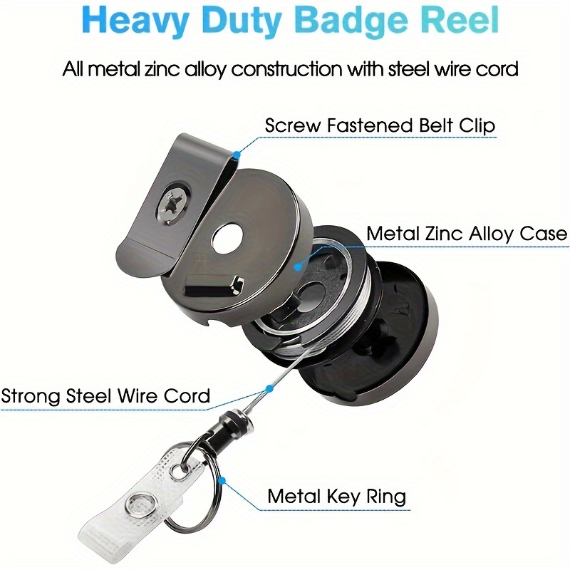 Heavy Duty Retractable Badge Holder Reel Reinforced ID Strap