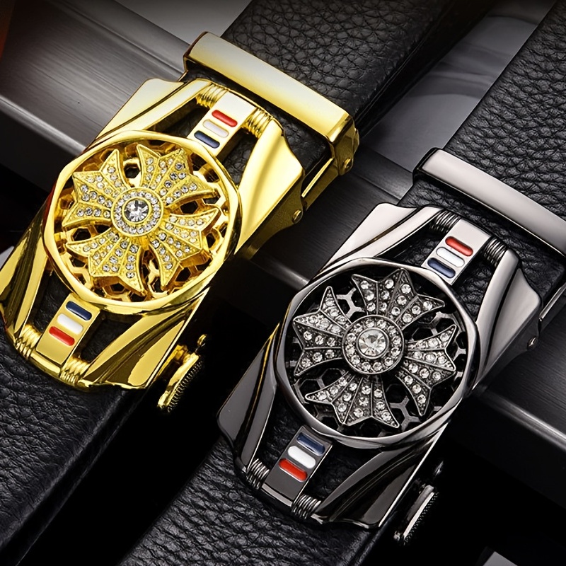 Rotatable Automatic Buckle Men's Belt