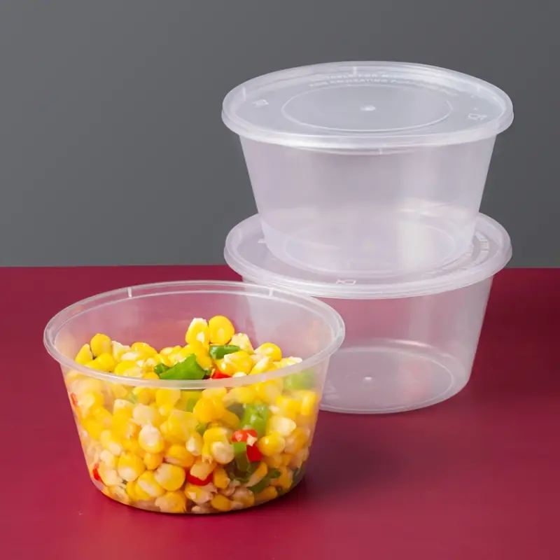 50pcs Plastic Bowl Microwaveable Disposable Takeaway Bowl - Temu