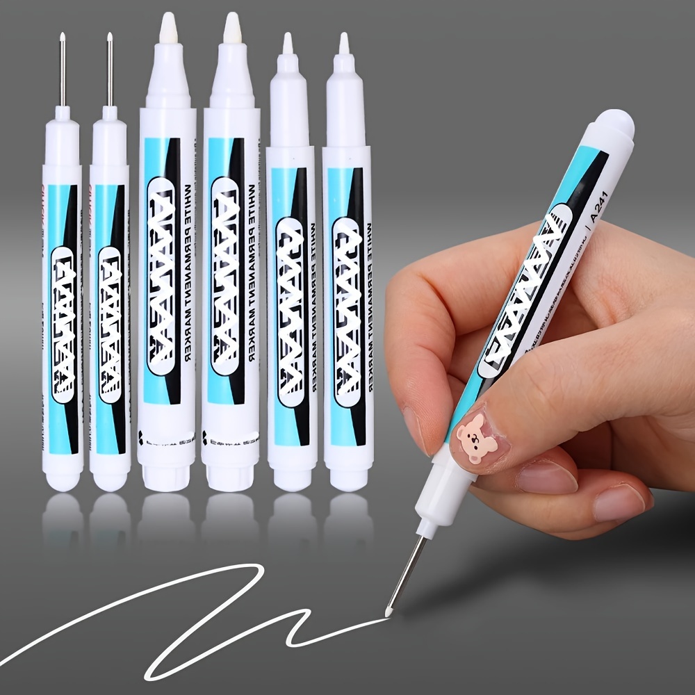 5pcs 6pcs White Marker Pen Graffiti Pens Waterproof Gel Pencil Tire  Notebook Glass Painting Pen 0 7mm 1mm 2 5mm, Shop Limited-time Deals