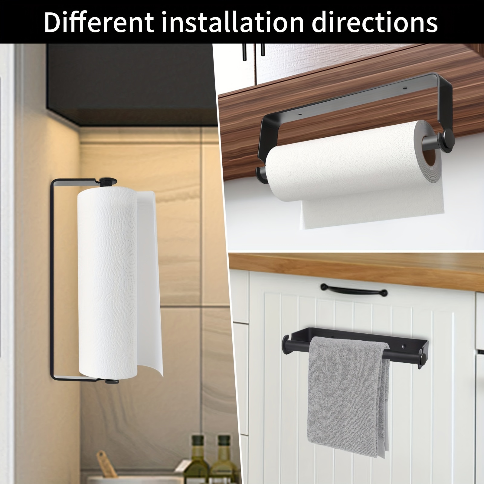 1pc Paper Towel Holder, Vertical Paper Towel Holder, Under Cabinet