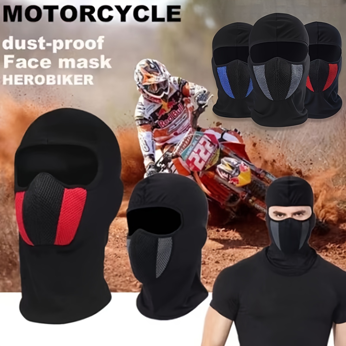 Cagoule d'été masque facial en soie de glace pour le cyclisme moto