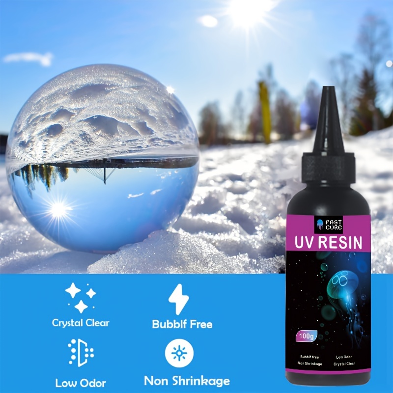 YIEHO Resina UV de 35.27 oz – Suministros de resina epoxi de curado rápido  UV transparente mejorada con alfombrilla para fabricación de joyas