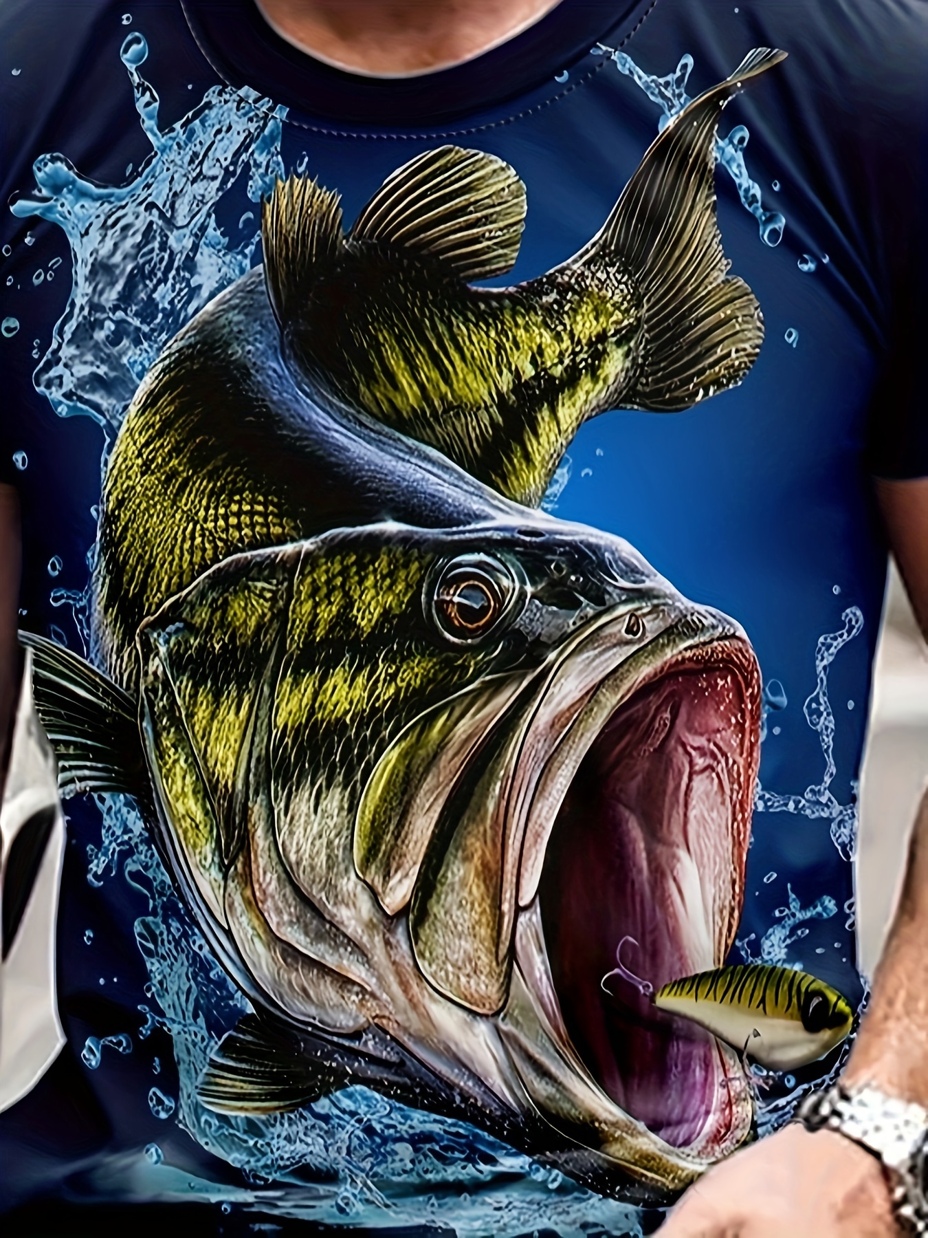 Hot selling male and female fish 3D T-shirt male fisherman