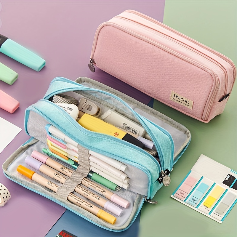 Korean Style Pencil Case: Large Capacity Waterproof Simple - Temu