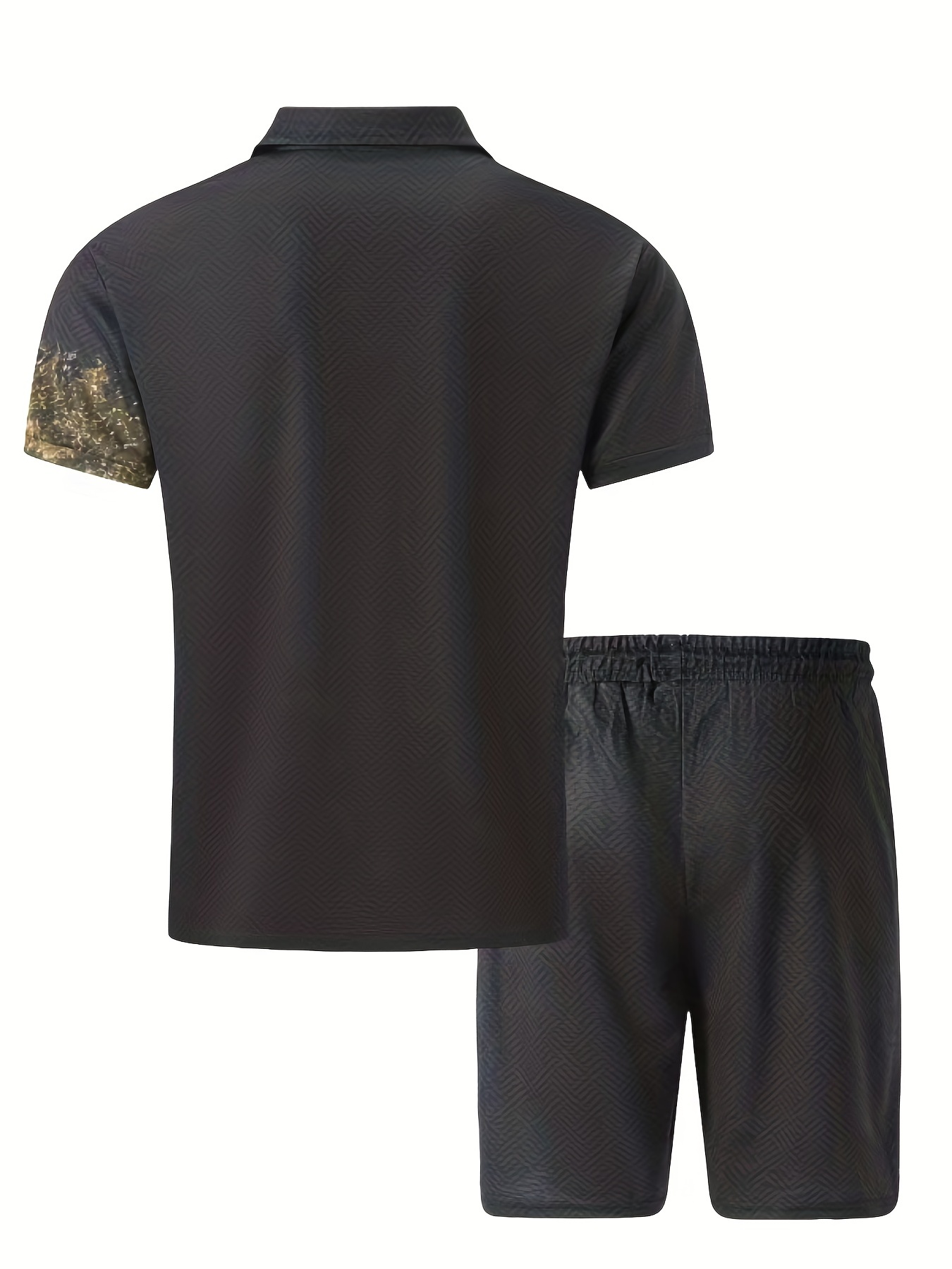 Tulip loose button shirt and shorts set black - Ermarolla